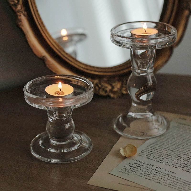 Roman column glass candlestick--A night with temperature