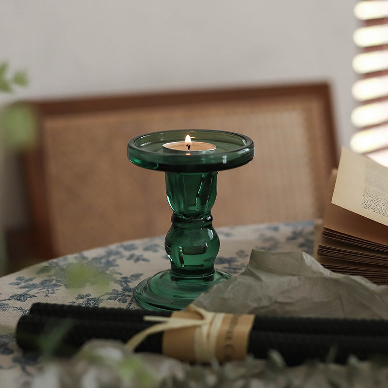 Roman column glass candlestick--A night with temperature