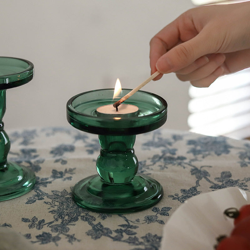 Roman column glass candlestick--A night with temperature