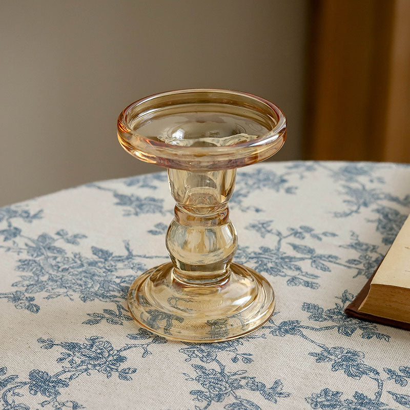 Roman column glass candlestick--A night with temperature