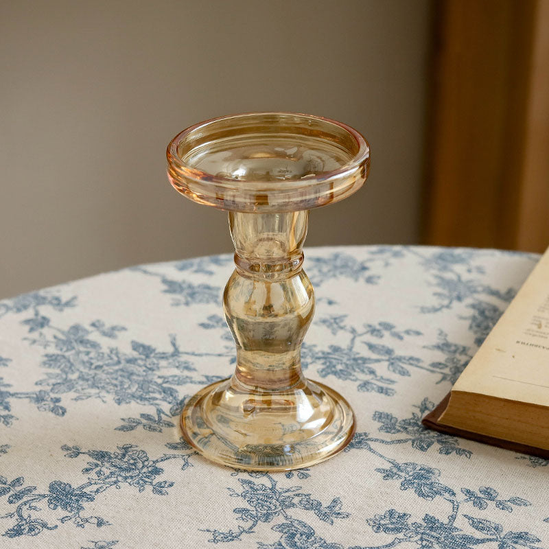 Roman column glass candlestick--A night with temperature