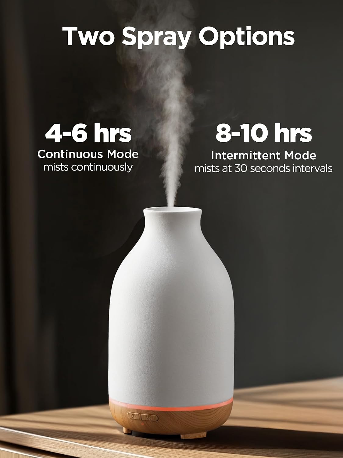 InnoGear 150ml Ceramic Essential Oil Diffuser, Diffusers for Home, White | Ceramic Stone Cover, Cool Mist Humidifier, Aromatherapy, 7 Colors Light, Up to 10hrs, Large Room, Ultrasonic, Quiet, Auto Off - Image 4