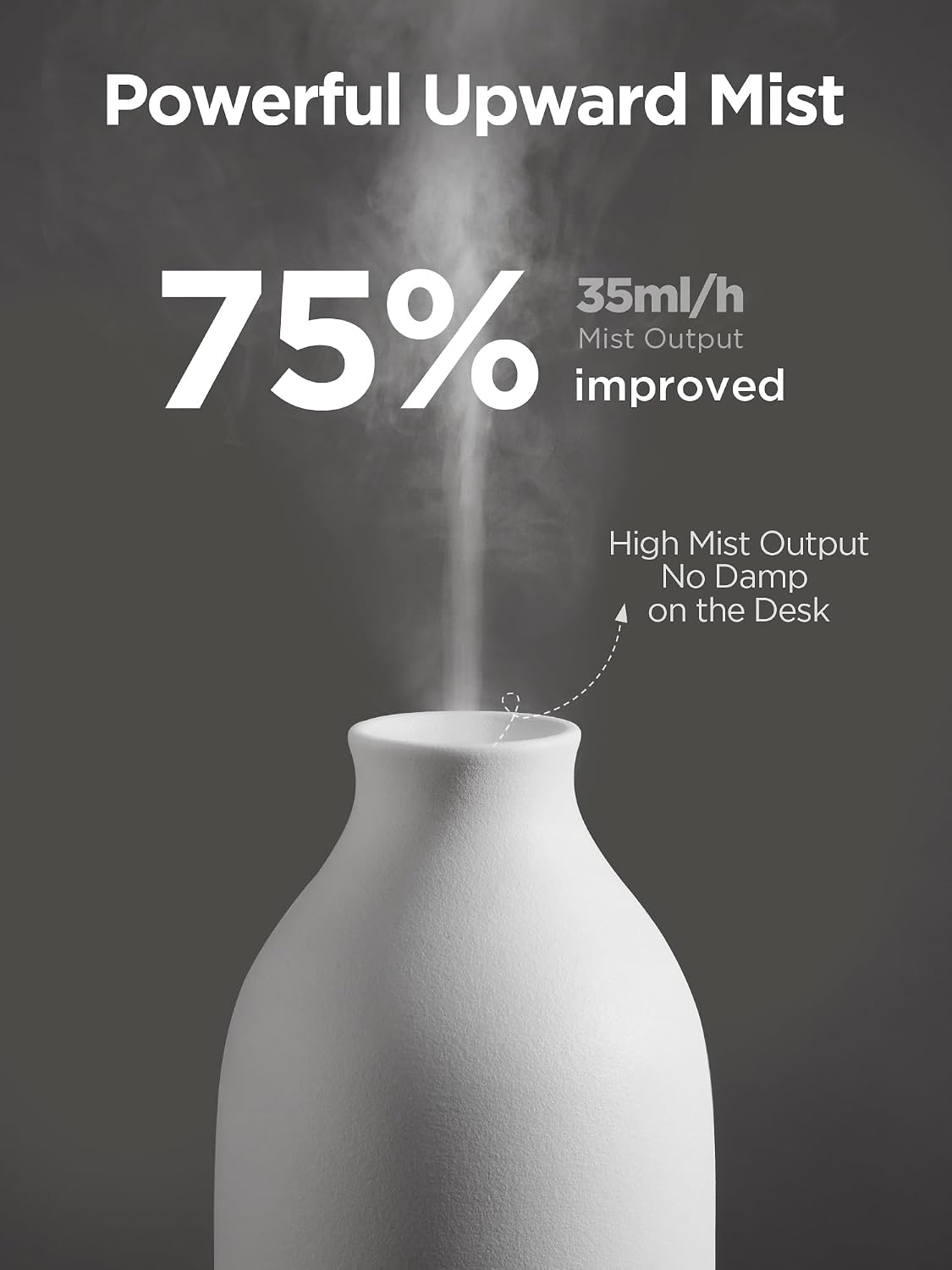 InnoGear 150ml Ceramic Essential Oil Diffuser, Diffusers for Home, Yellow | Ceramic Stone Cover, Cool Mist Humidifier, Aromatherapy, 7 Colors Light, Up to 10hrs, Large Room, Ultrasonic, Quiet, Auto Off - Image 2