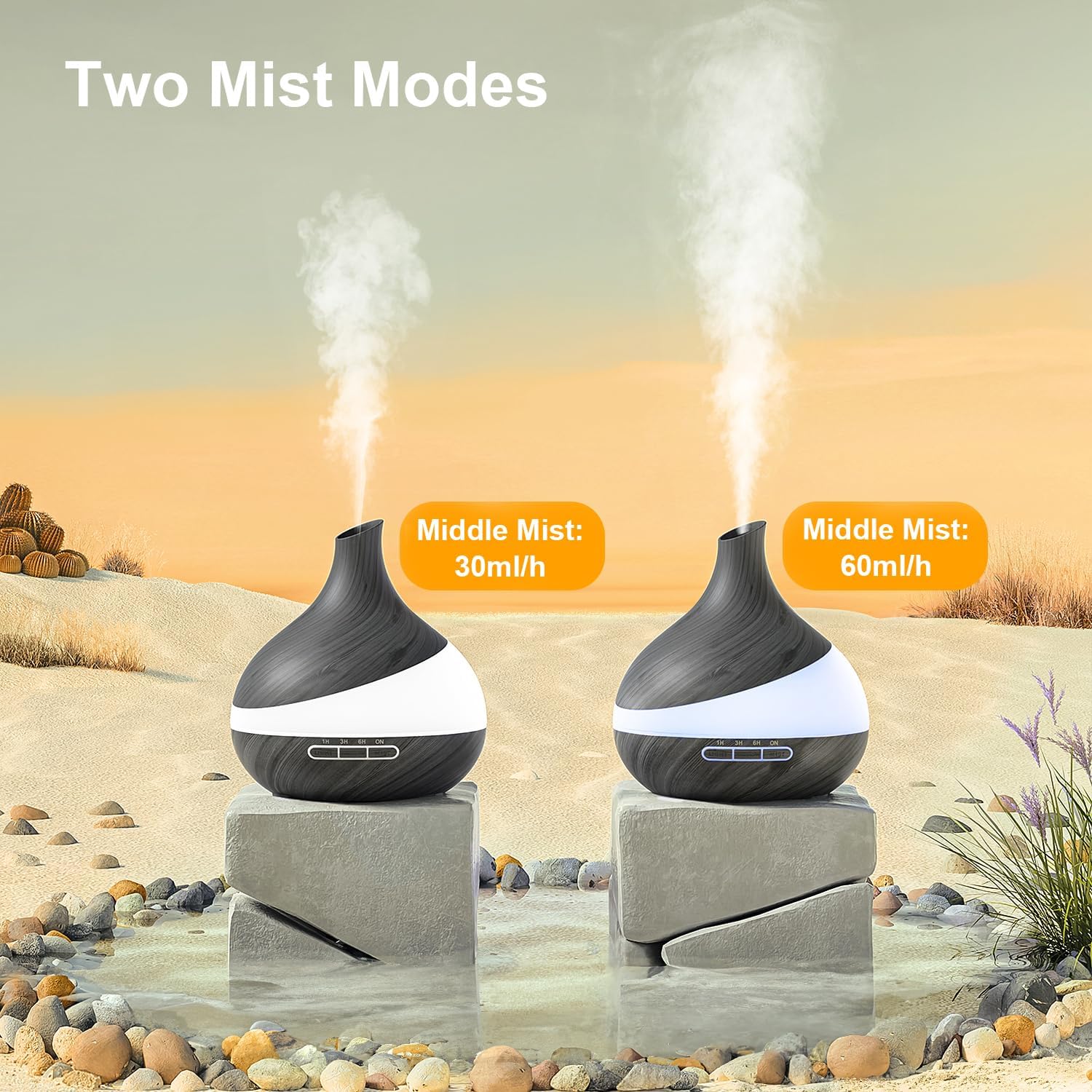 HJTHJT 500ML Essential Oil Diffuser for Home: 14 Color LED Humidifier,Black | 2 Mist Modes (30/60ml/h) Aromatherapy Diffuser for Hotel Spa & Yoga - Remote & Night Light - Auto Shut-Off for Bedroom - Image 3
