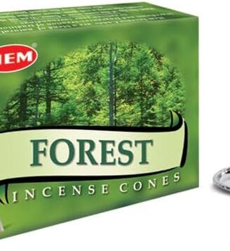 Hem Incense Cones | Natural Aromatic Blend for Purification, Protection & Spiritual Wellness | Long-Lasting Aroma (Forest)