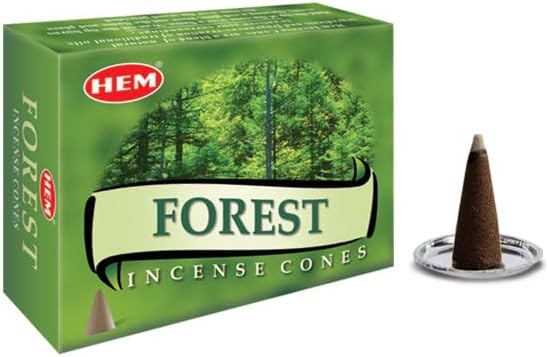 Hem Incense Cones | Natural Aromatic Blend for Purification, Protection & Spiritual Wellness | Long-Lasting Aroma (Forest)
