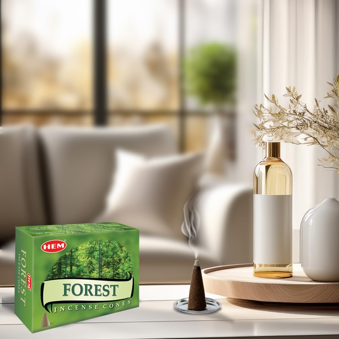Hem Incense Cones | Natural Aromatic Blend for Purification, Protection & Spiritual Wellness | Long-Lasting Aroma (Forest) - Image 2