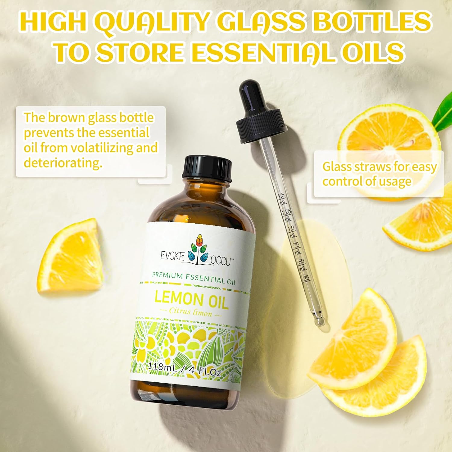 EVOKE OCCU Lemon Essential Oil for Cleansing Skin Home Diffuser Massage | DIY Cleaning Spray, Suitable for Cleaning Kitchen Countertops, Dishes, and Cookware, and for Freshening up – 118mL / 4 fl oz - Image 8