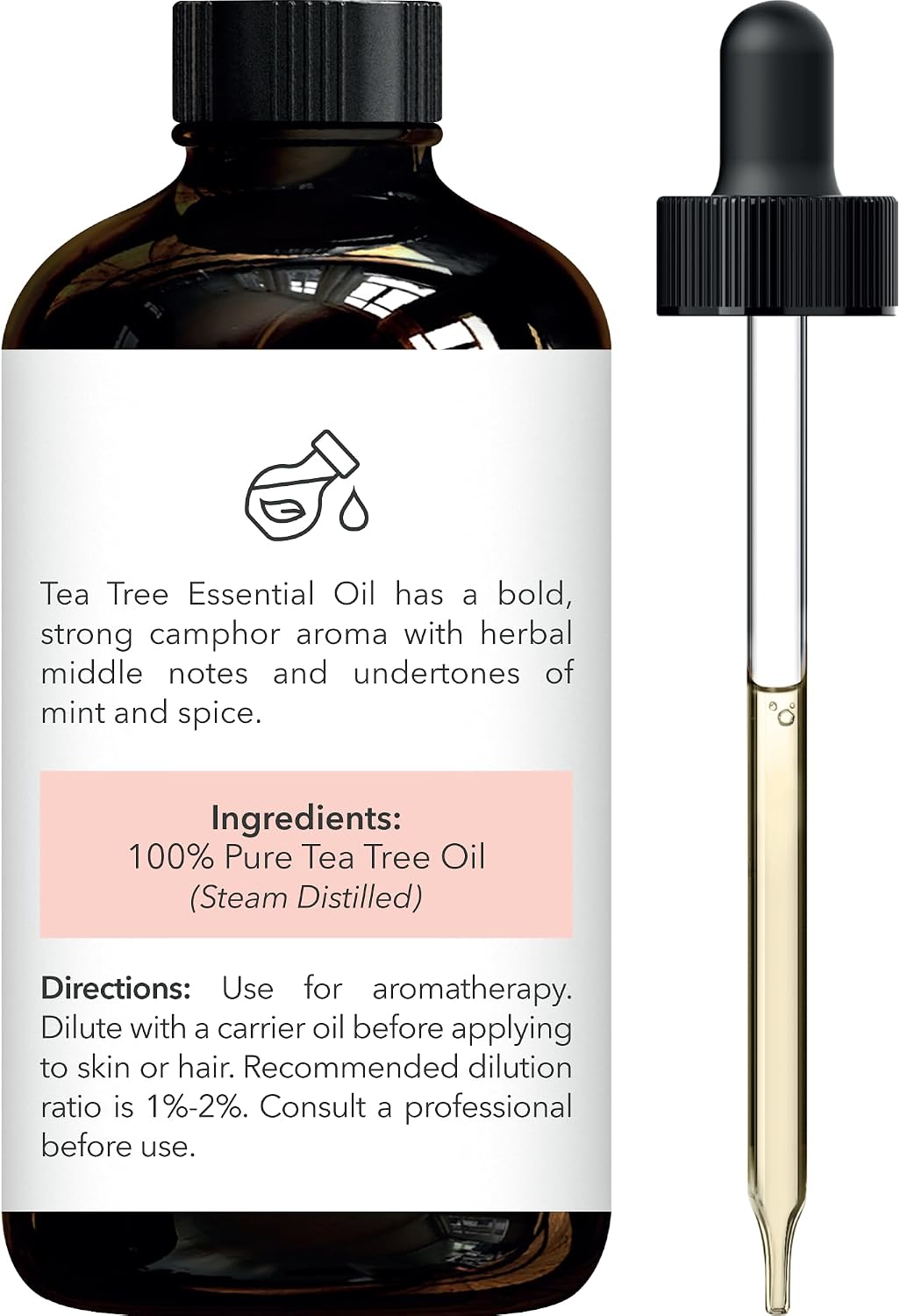 Brooklyn Botany Tea Tree Essential Oil - Huge 4 Fl Oz | 100% Pure and Natural, Steam Distilled, Premium Grade Oil with Dropper, for Aromatherapy, Diffuser and Massage - Image 2